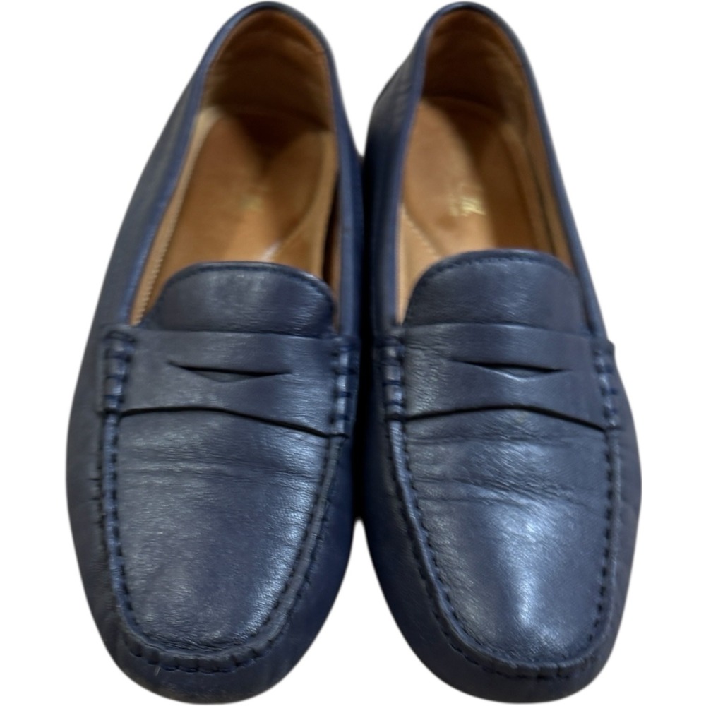 Women's Navy Moccasins